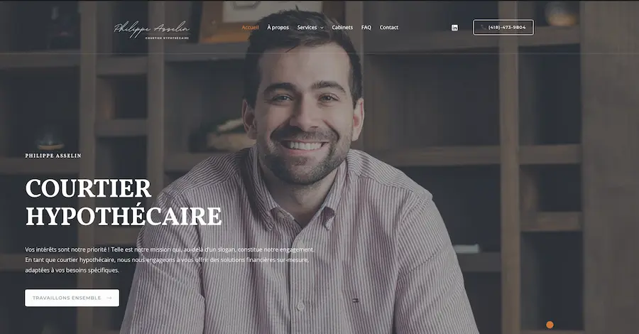 Site web Philippe Asselin — Courtier Hypothécaire réalisé par HTMC Agency